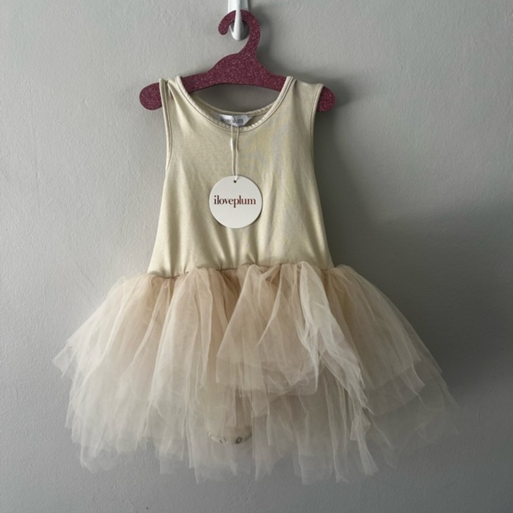 NWT Authentic iloveplum metallic tutu - goldy - size 8Y